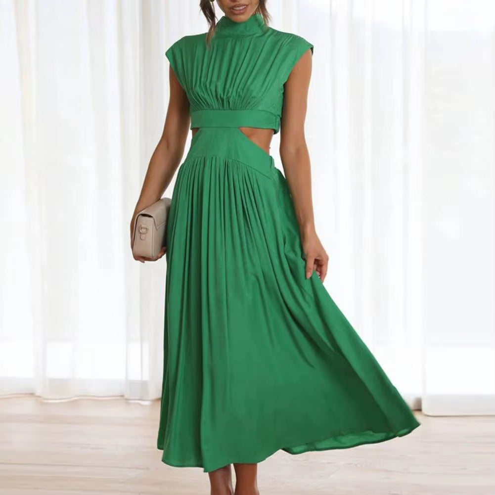 Effortless Grace: Elegant Casual Ruched Long Dress